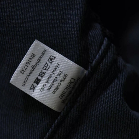 Something Navy Womens Denim Ruffled Button Up Jean Jacket Black Size XXS - Picture 5 of 5